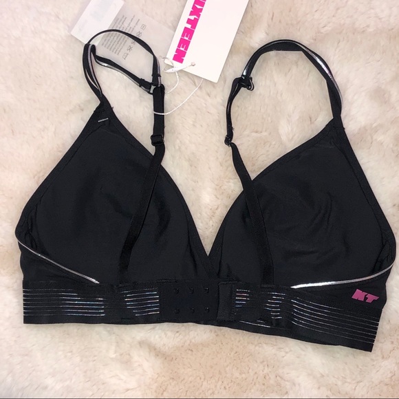 💕Knixteen The Super Bralette Black with Silver trim in medium BNWT - Picture 5 of 7